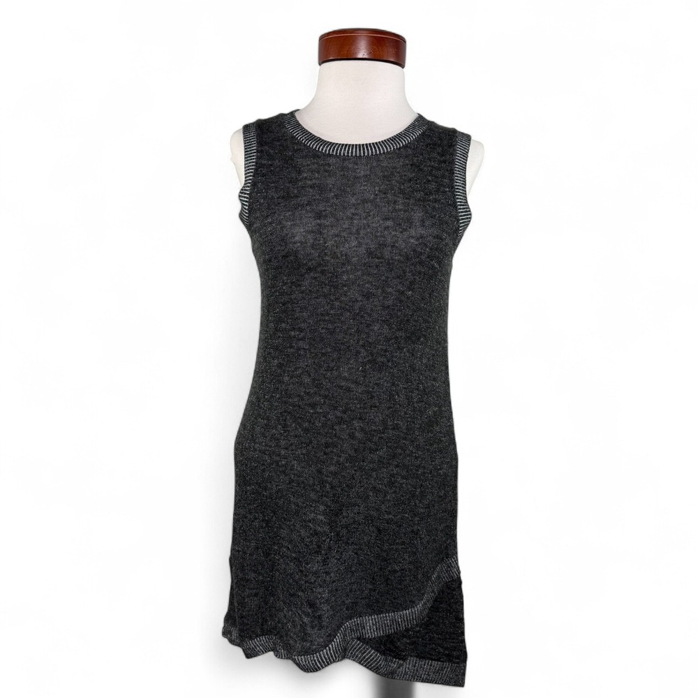 Anthropologie Moth Knit Tunic Top Mini Dress XS Gray Sleeveless Lagenlook‎ Indie